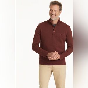 Untuckit Snap Fleece Pullover Sweatshirt SZ M Brick